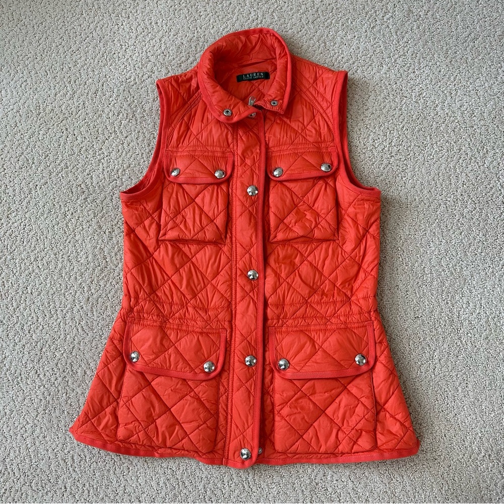 Ralph Lauren Double RL Kids Red Quilted Vest